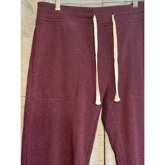 Forever 21 Men's Lounge Jogger Pants Large‎ Maroon Drawstring Pockets Casual - Picture 3 of 7